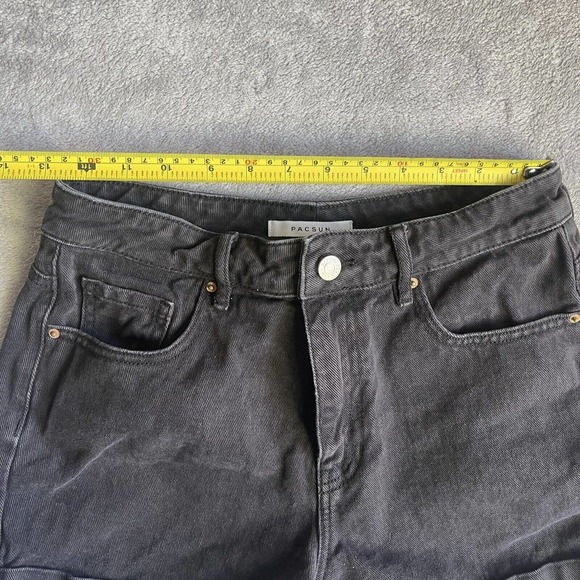 Pacsun Shorts Womens 27 Black Denim Mom Shorts High Rise Preppy Festival Beach - Picture 7 of 12